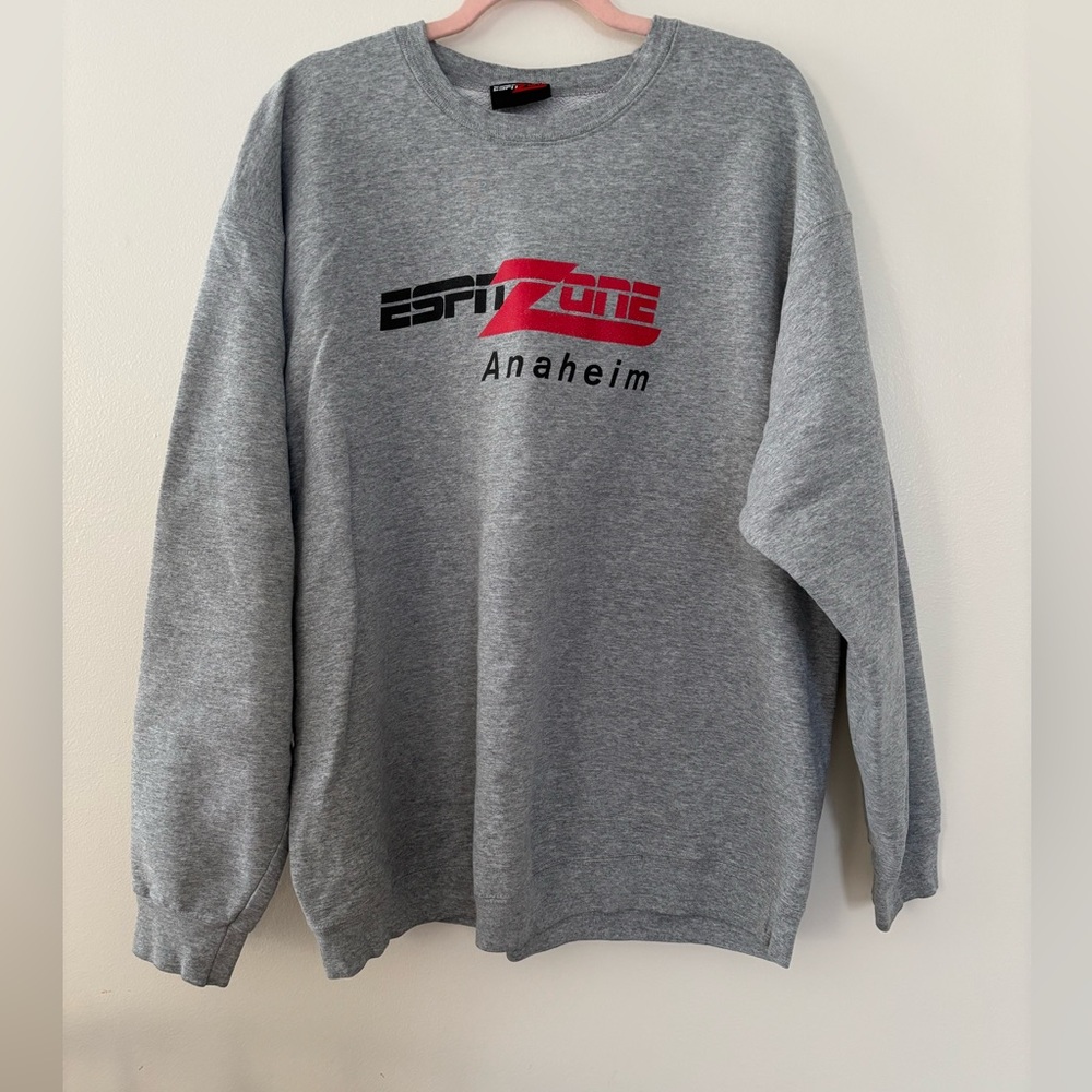 Vintage ESPN Zone Anaheim Crew Neck Sweatshirt. XL/XXL Gray Athletic